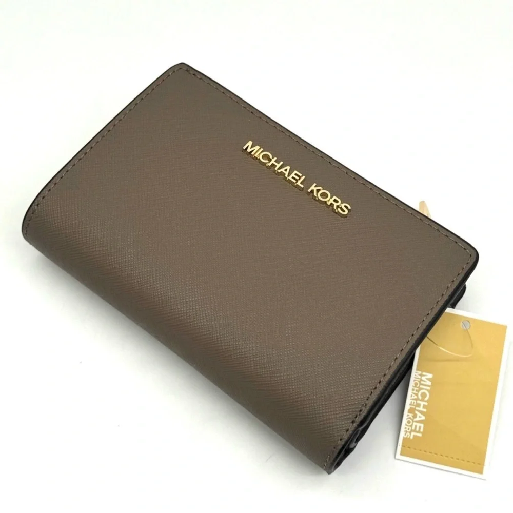 Michael Kors Medium Bifold Zip Chain Wallet Dusk